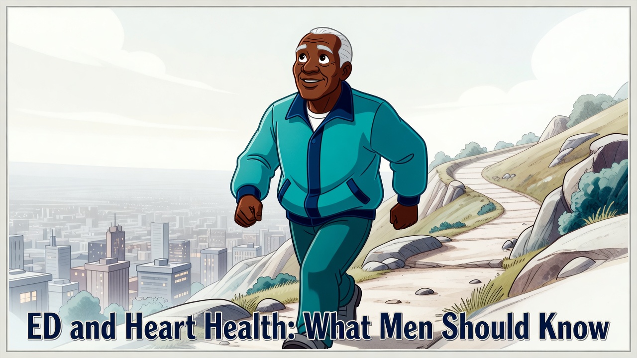 Man walking up a hillside trail - ED and Heart Health: What Men Should Know